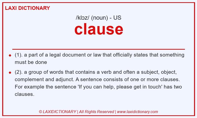 Definition clause in American English