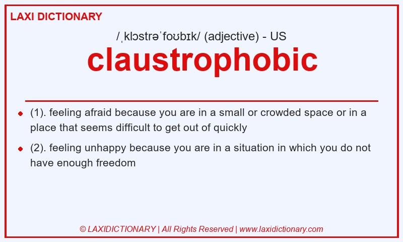 Definition claustrophobic in American English
