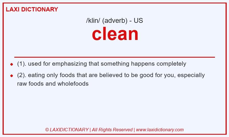 Definition clean in American English