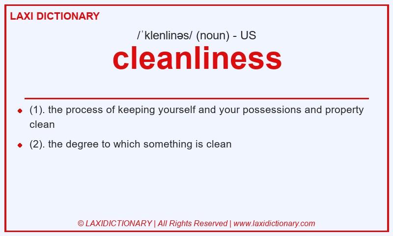 Definition cleanliness in American English