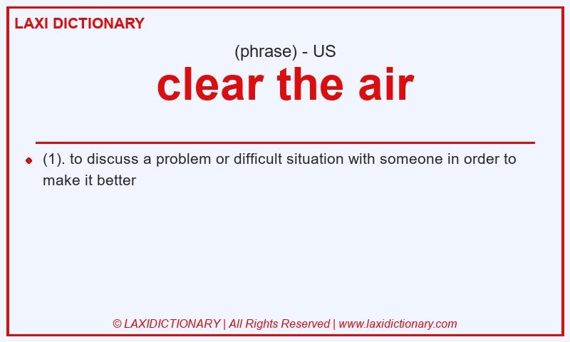 Definition clear the air in American English
