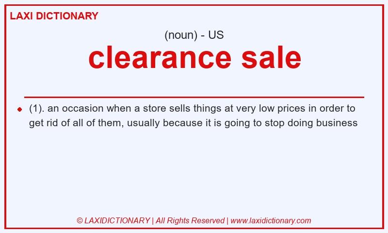 Definition clearance sale in American English