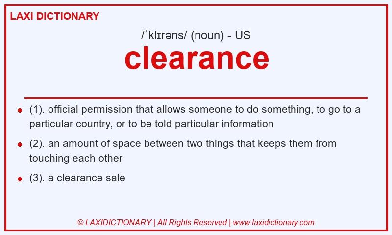 Definition clearance in American English