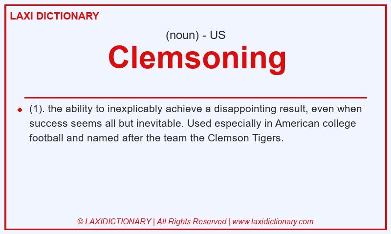 Definition Clemsoning in American English