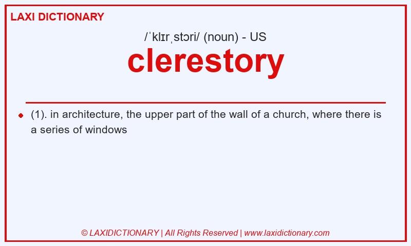 Definition clerestory in American English