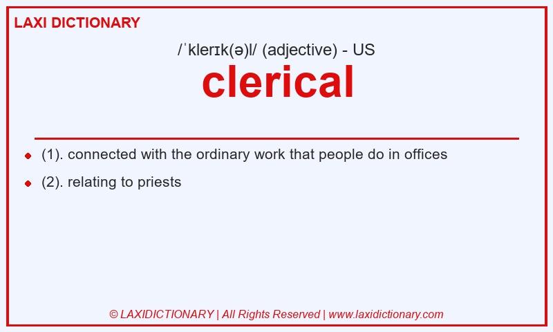 Definition clerical in American English