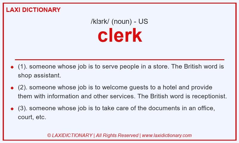 Definition clerk in American English