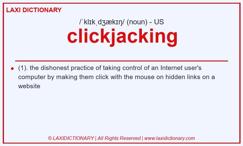 Definition clickjacking in American English