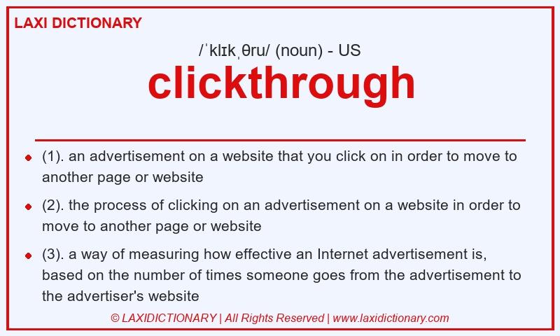 Definition clickthrough in American English