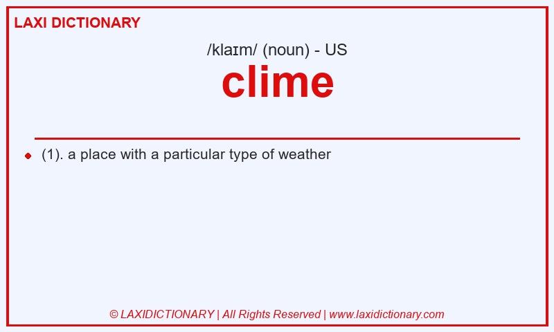 Definition clime in American English
