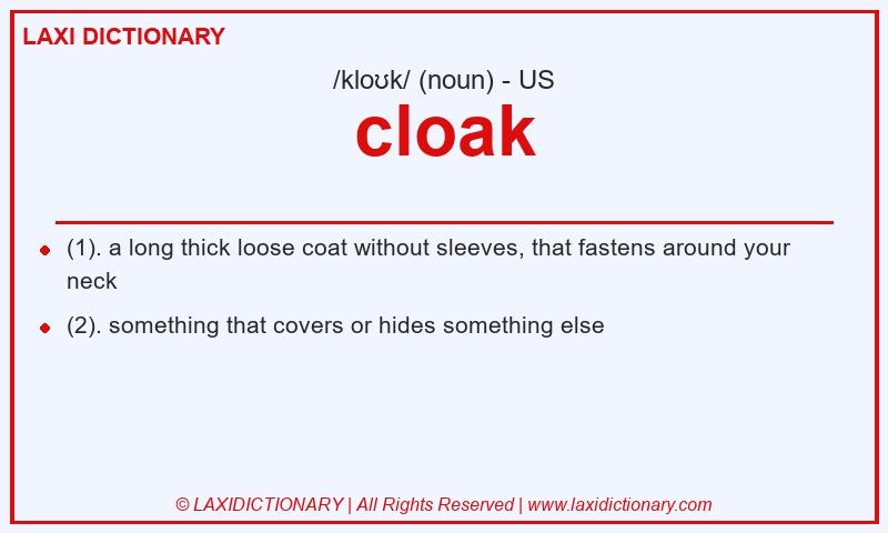 Definition cloak in American English