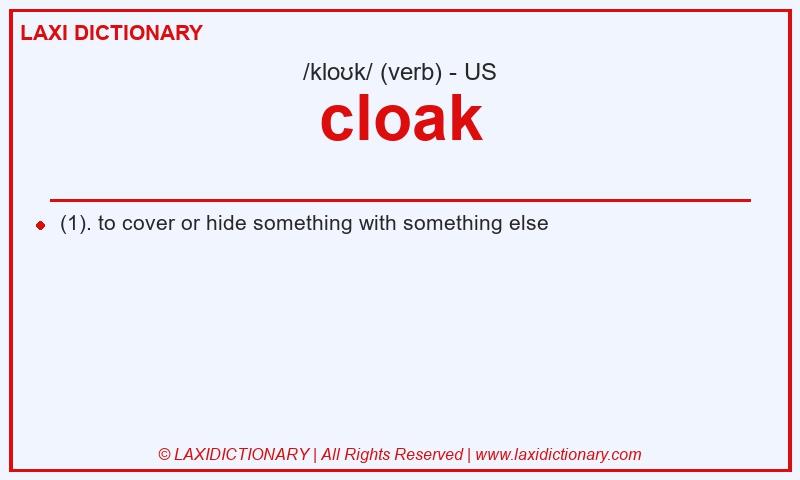 Definition cloak in American English