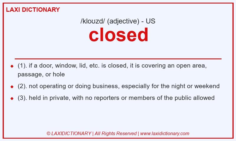 Definition closed in American English