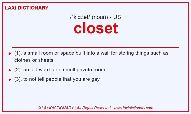 Definition closet in American English