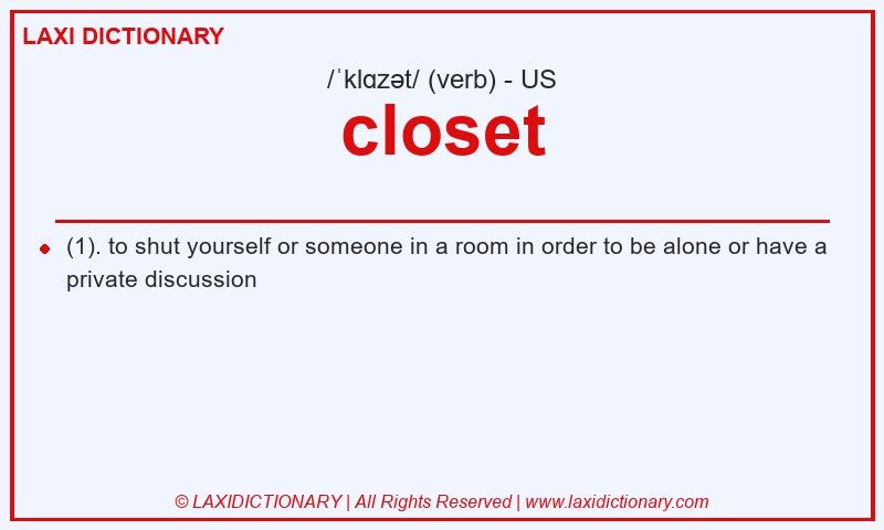 Definition closet in American English