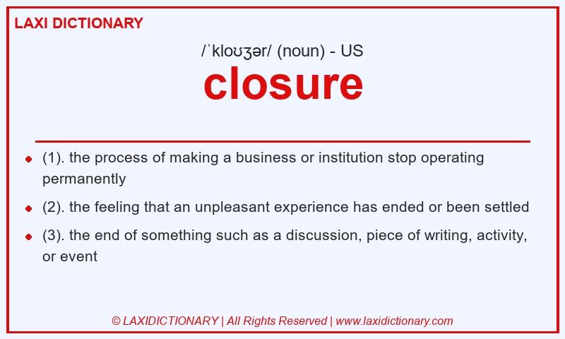 Definition closure in American English