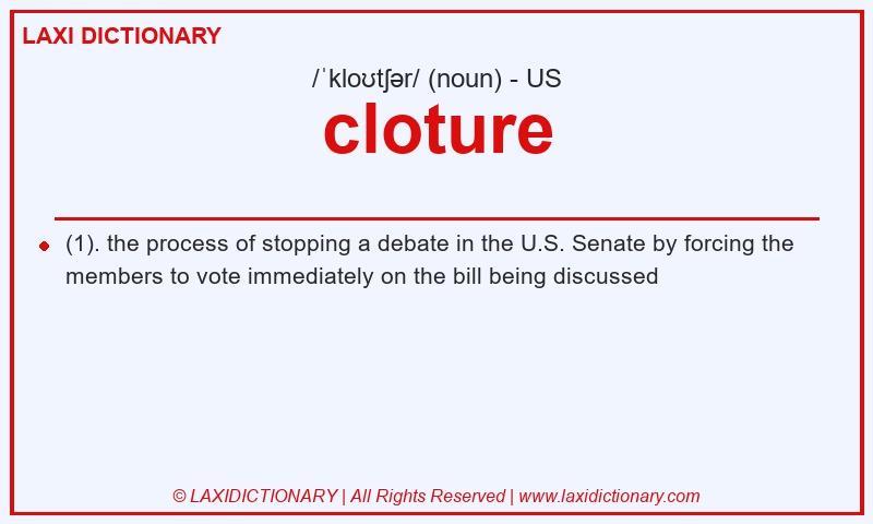 Definition cloture in American English