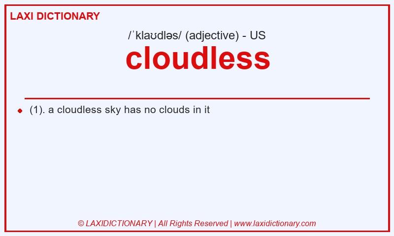 Definition cloudless in American English