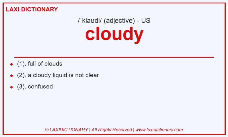 Definition cloudy in American English