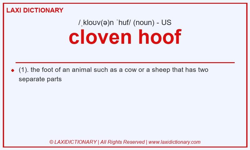 Definition cloven hoof in American English