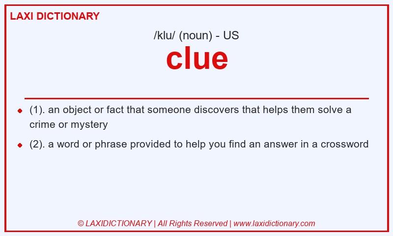 Definition clue in American English