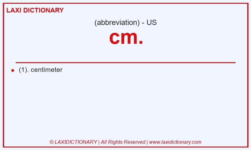 Definition cm. in American English