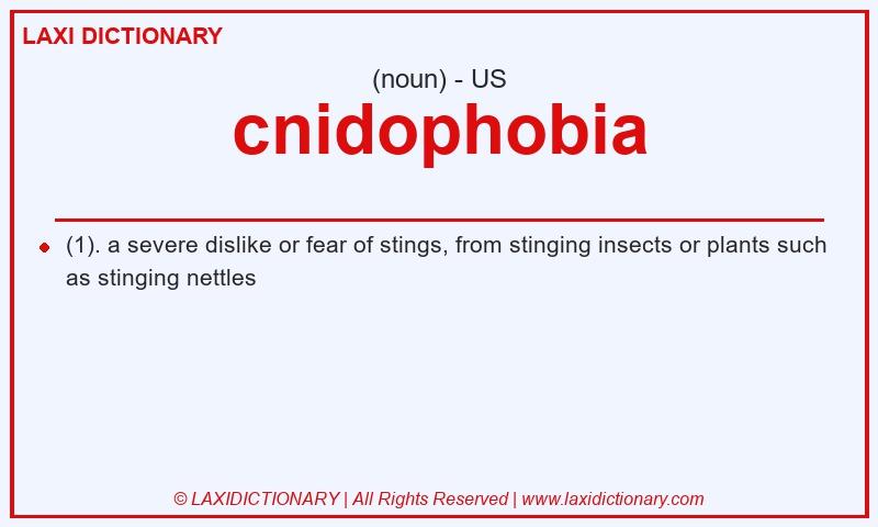 Definition cnidophobia in American English