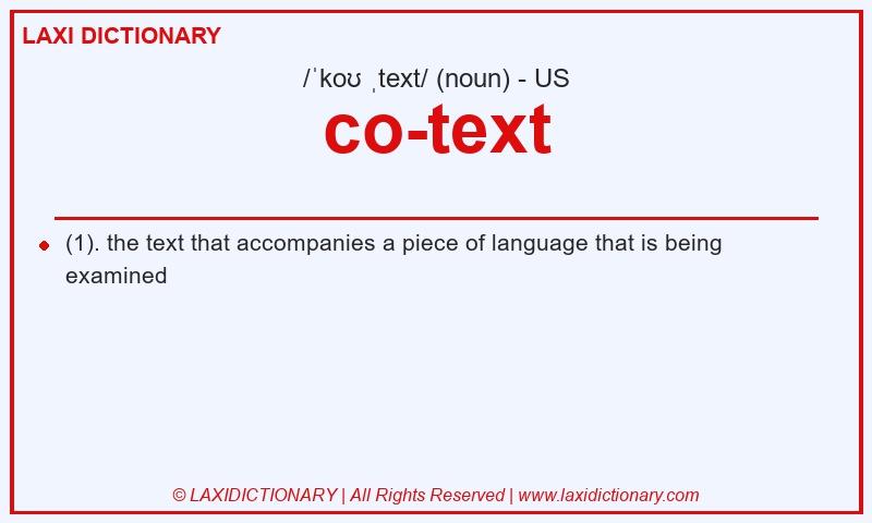 Definition co-text in American English