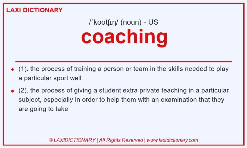 Definition coaching in American English