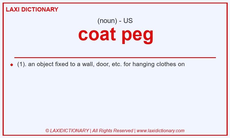 Definition coat peg in American English