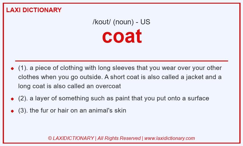 Definition coat in American English