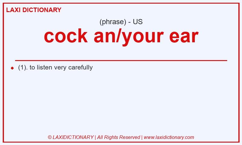 Definition cock an/your ear in American English