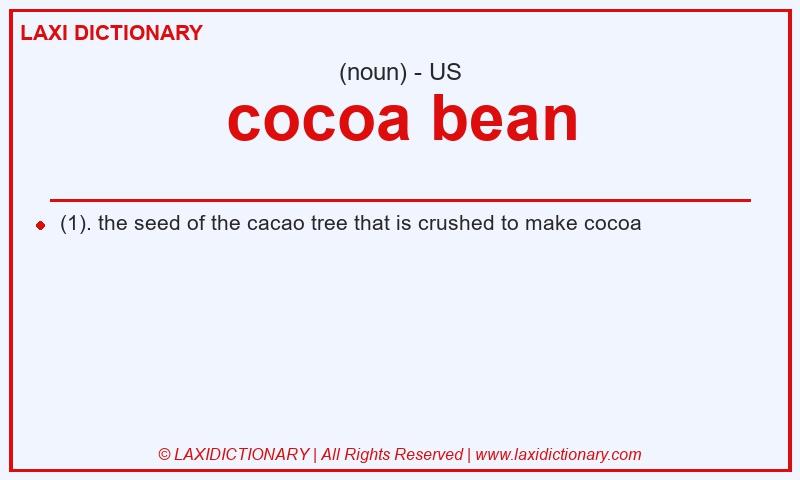 Definition cocoa bean in American English