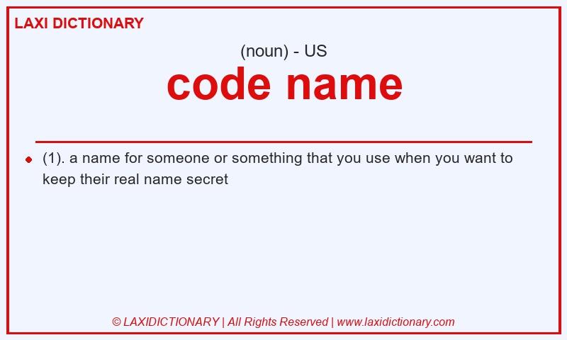Definition code name in American English