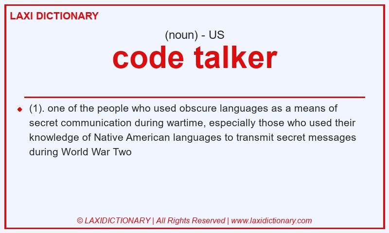 Definition code talker in American English