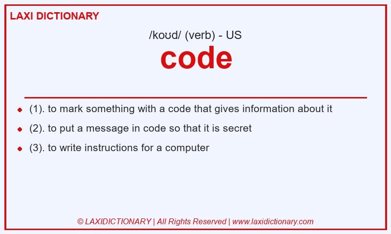 Definition code in American English