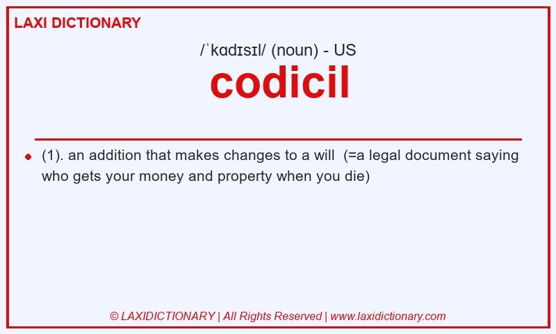 Definition codicil in American English