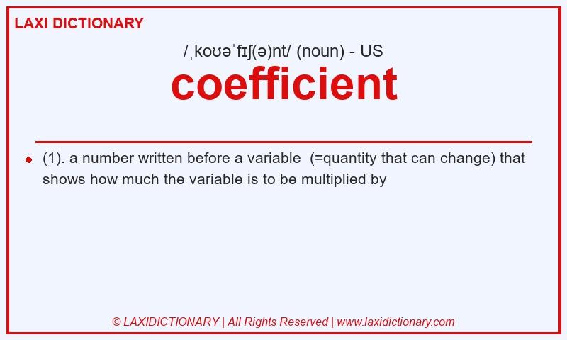 Definition coefficient in American English
