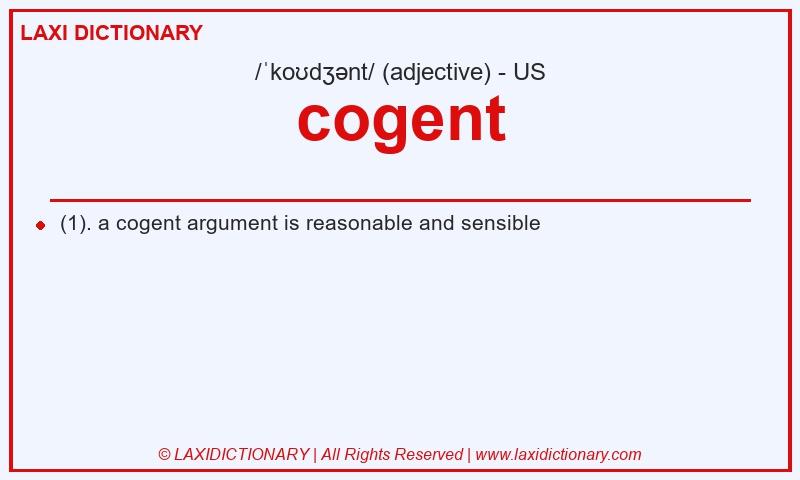 Definition cogent in American English