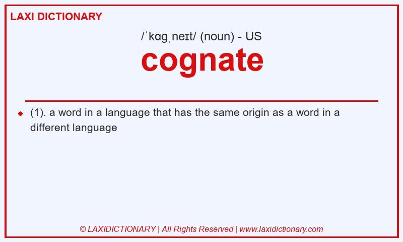 Definition cognate in American English