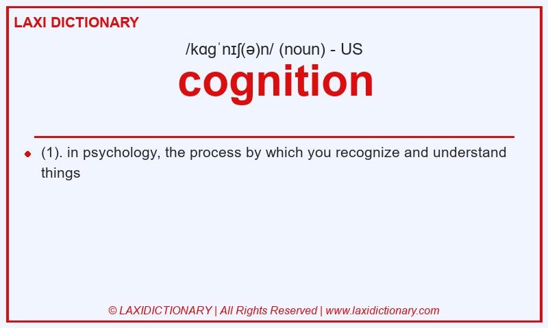 Definition cognition in American English