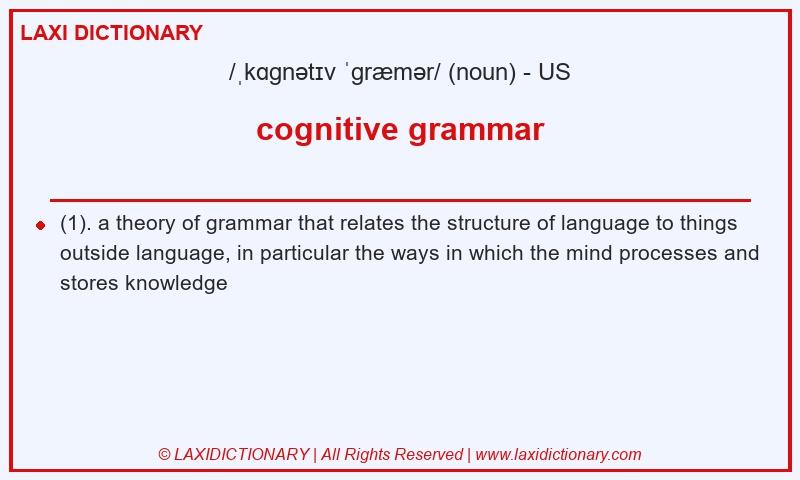 Definition cognitive grammar in American English