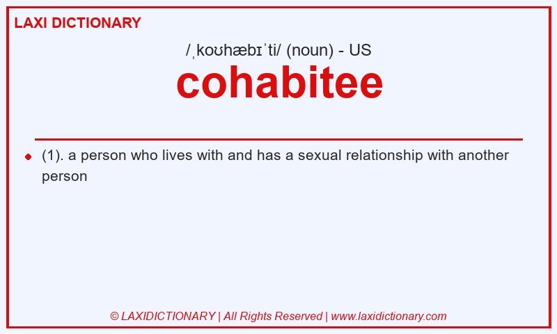 Definition cohabitee in American English