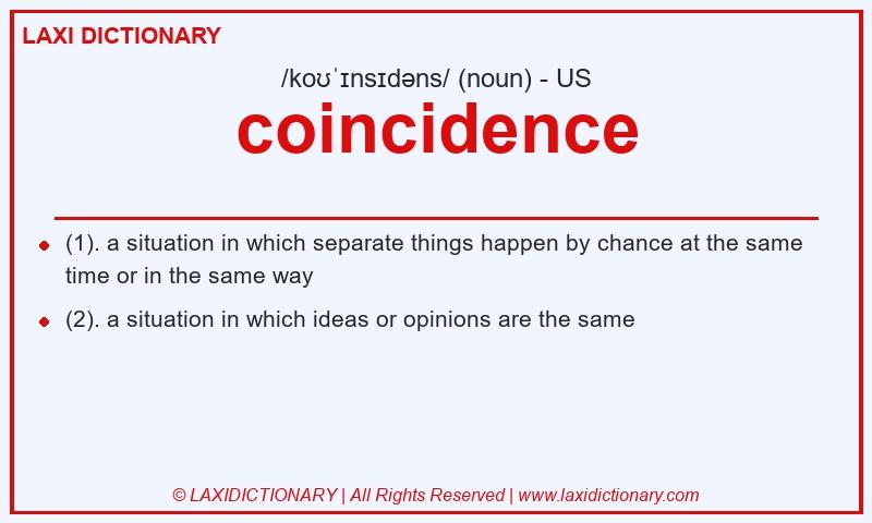 Definition coincidence in American English