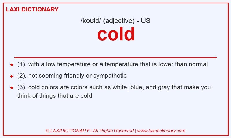 Definition cold in American English