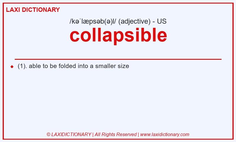 Definition collapsible in American English