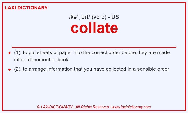Definition collate in American English
