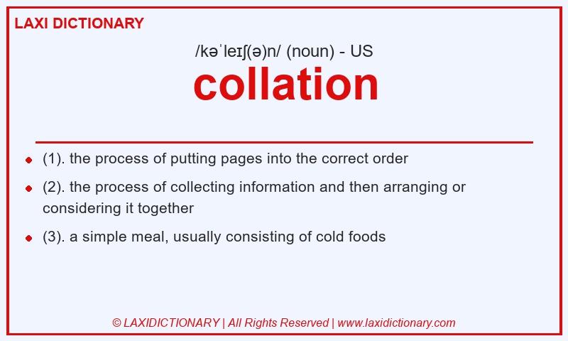 Definition collation in American English