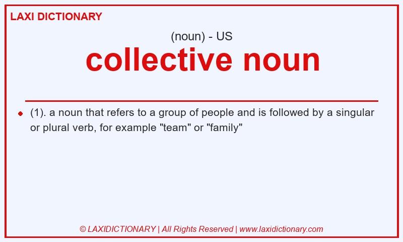 Definition collective noun in American English