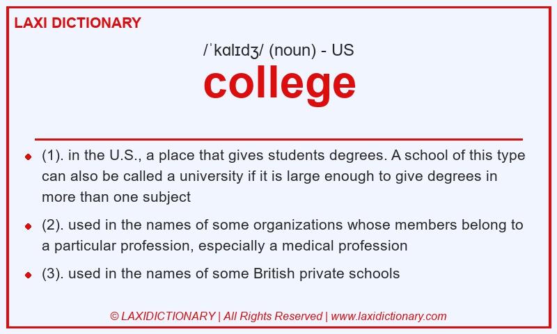 Definition college in American English